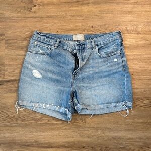 Everlane Light Blue Distressed Jean Shorts